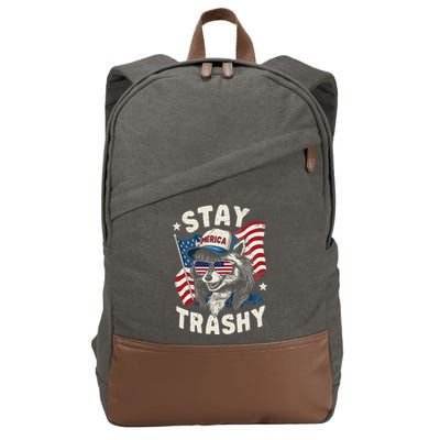 White Trash Party Attire Redneck Raccoon Stay Trashy Usa Cotton Canvas Backpack
