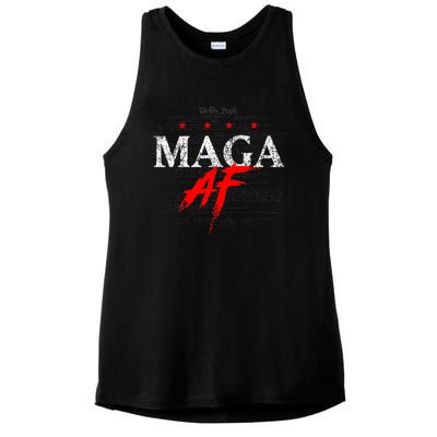 We The People Maga Af Ladies PosiCharge Tri-Blend Wicking Tank