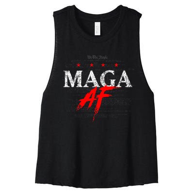 We The People Maga Af Women's Racerback Cropped Tank