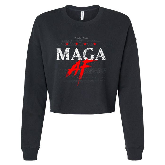 We The People Maga Af Cropped Pullover Crew