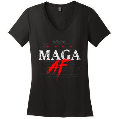 We The People Maga Af Women's V-Neck T-Shirt