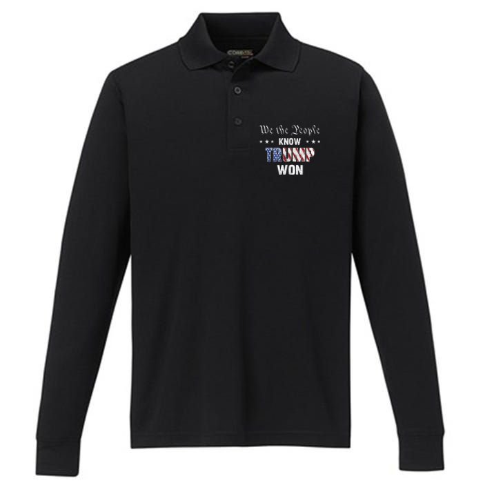 We The People Know Trump Won Performance Long Sleeve Polo