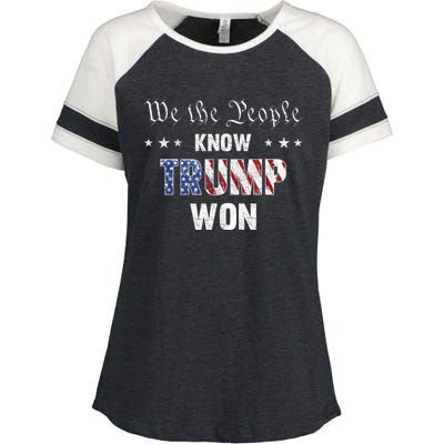 We The People Know Trump Won Enza Ladies Jersey Colorblock Tee