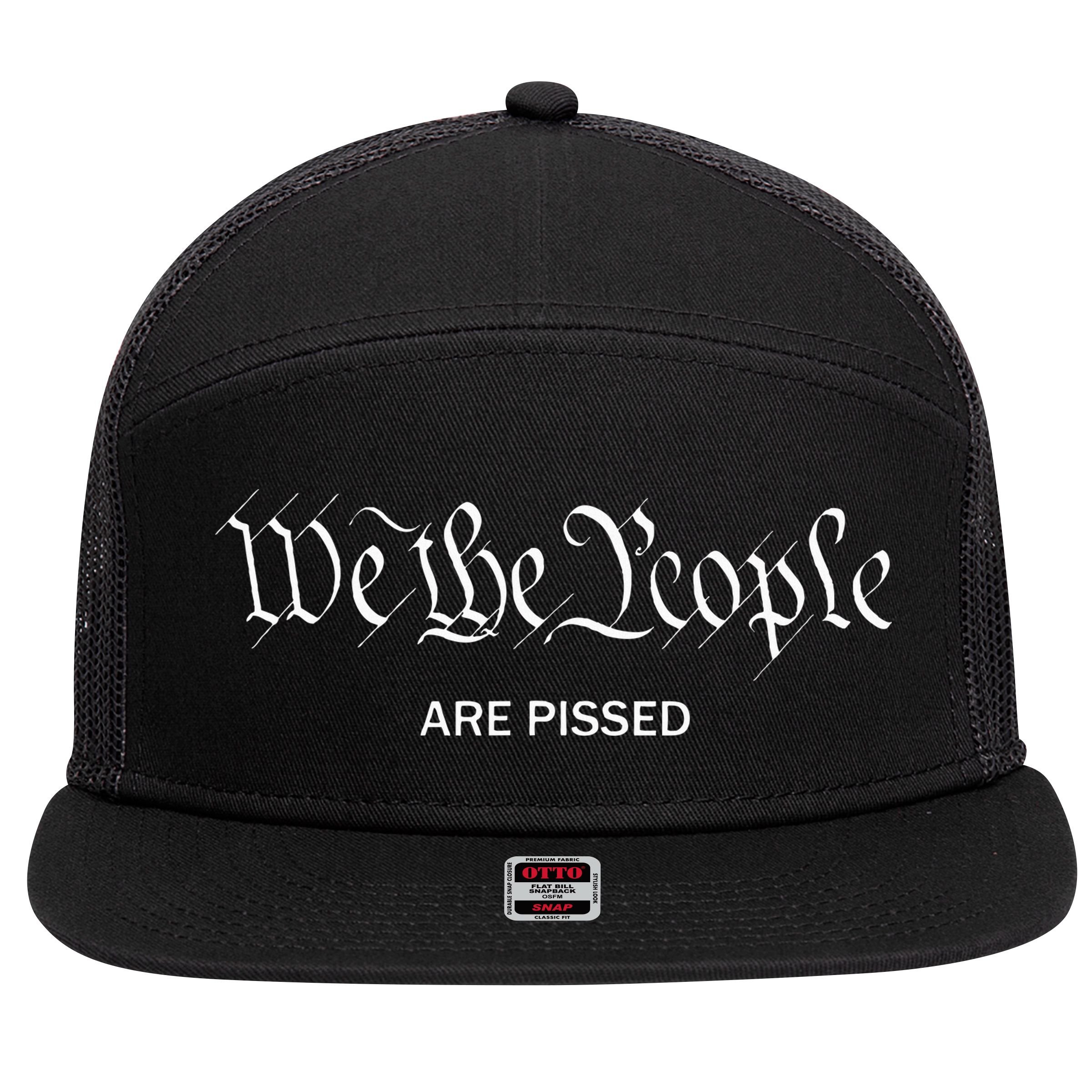 We The People Are Pissed Off Founding Fathers American 7 Panel Mesh Trucker Snapback Hat