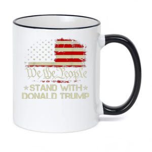 We The People Stand With Donald Trump 2024 American Flag 11oz Black Color Changing Mug