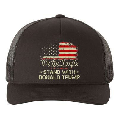 We The People Stand With Donald Trump 2024 American Flag Yupoong Adult 5-Panel Trucker Hat