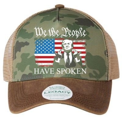 We The People Have Spoken Trump Flag Maga Patriot Statement Legacy Tie Dye Trucker Hat