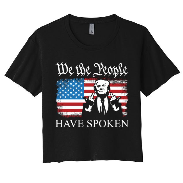 We The People Have Spoken Trump Flag Maga Patriot Statement Crop Top