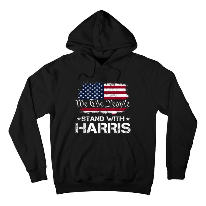 We The People Stand With Kamala Harris 2024 American Flag Hoodie