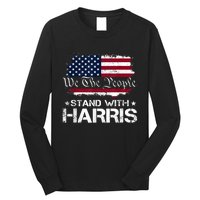 We The People Stand With Kamala Harris 2024 American Flag Long Sleeve Shirt