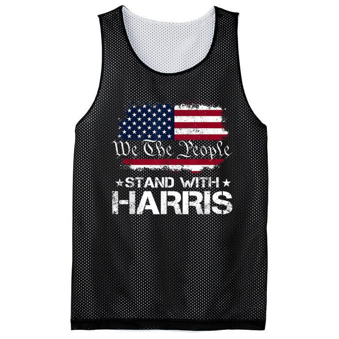 We The People Stand With Kamala Harris 2024 American Flag Mesh Reversible Basketball Jersey Tank