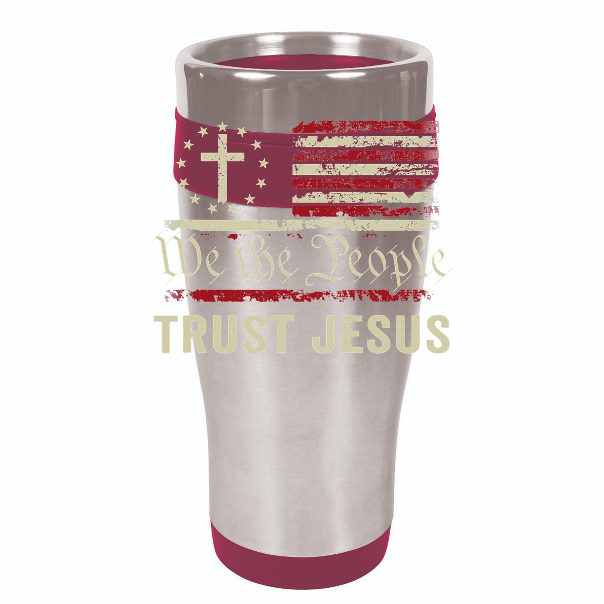 We The People Trust Jesus USA Flag Christian Patriotic Hat