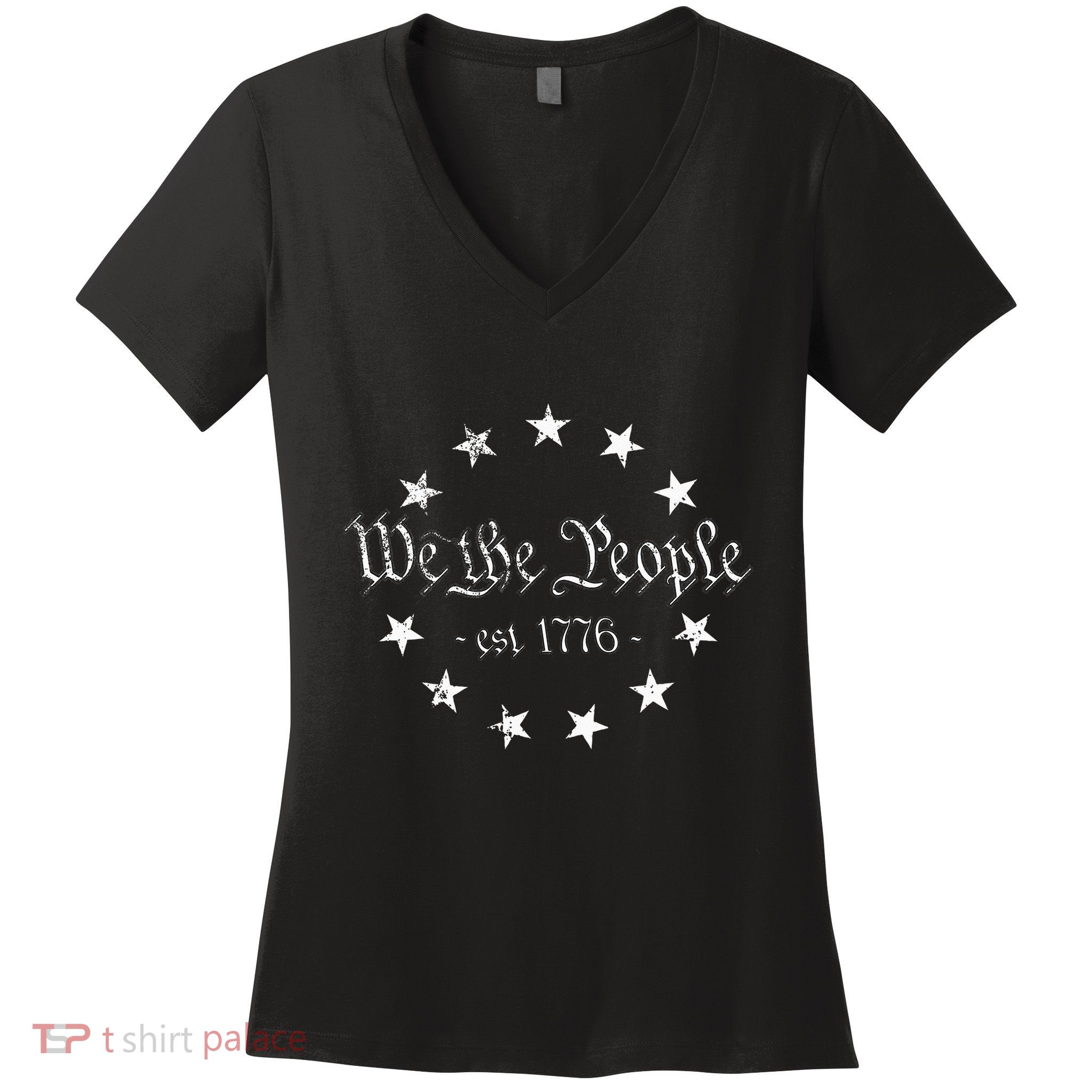 We The People Betsy Ross Flag 4th Of July Us Constitution Women's V-Neck T-Shirt