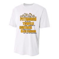 Welcome To Pittsburgh Where Towels Are Terrible Curtains Are Steel Youth Performance Sprint T-Shirt