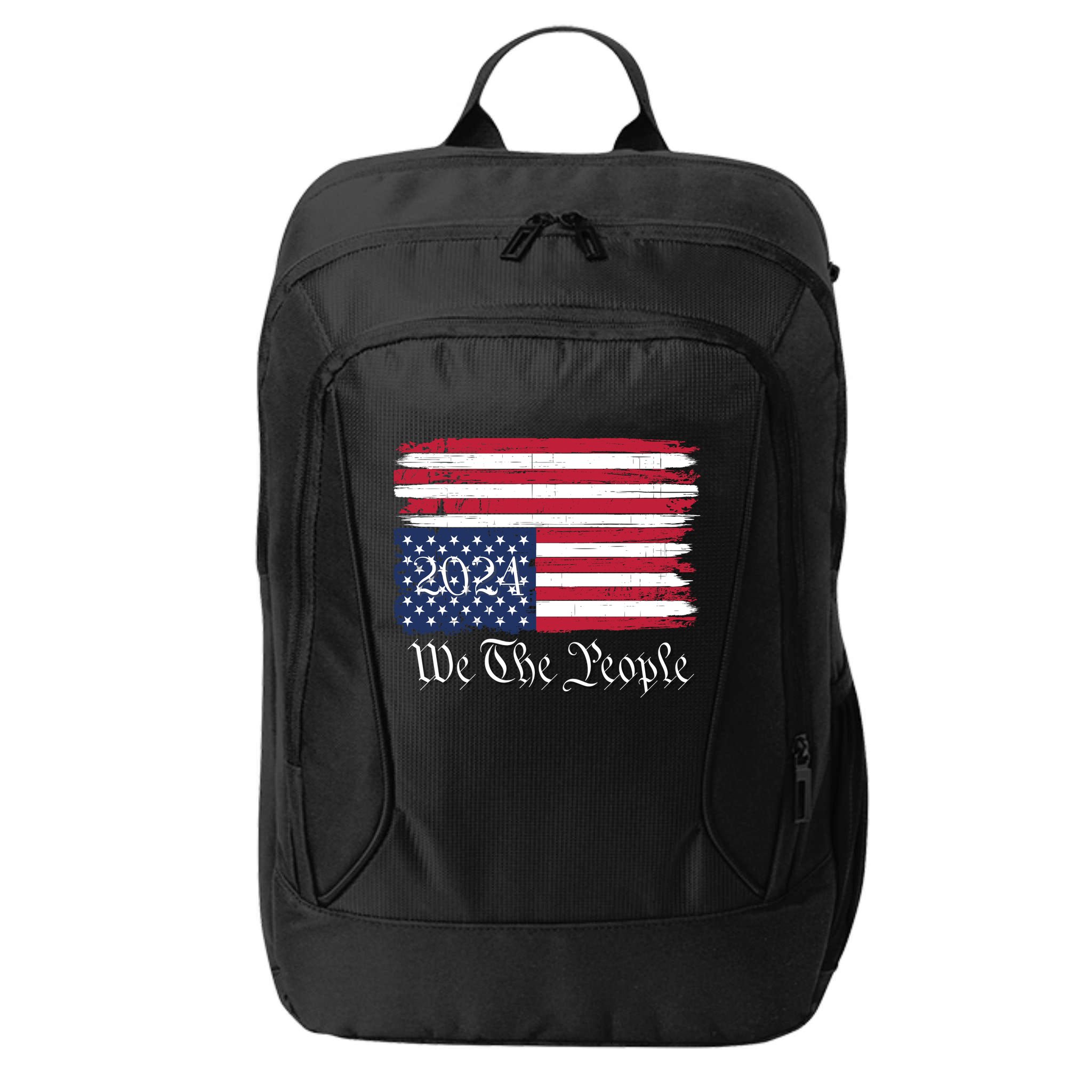 We The People 2024 Distressed Usa Flag Save Our Republic Save Our Constitution City Backpack