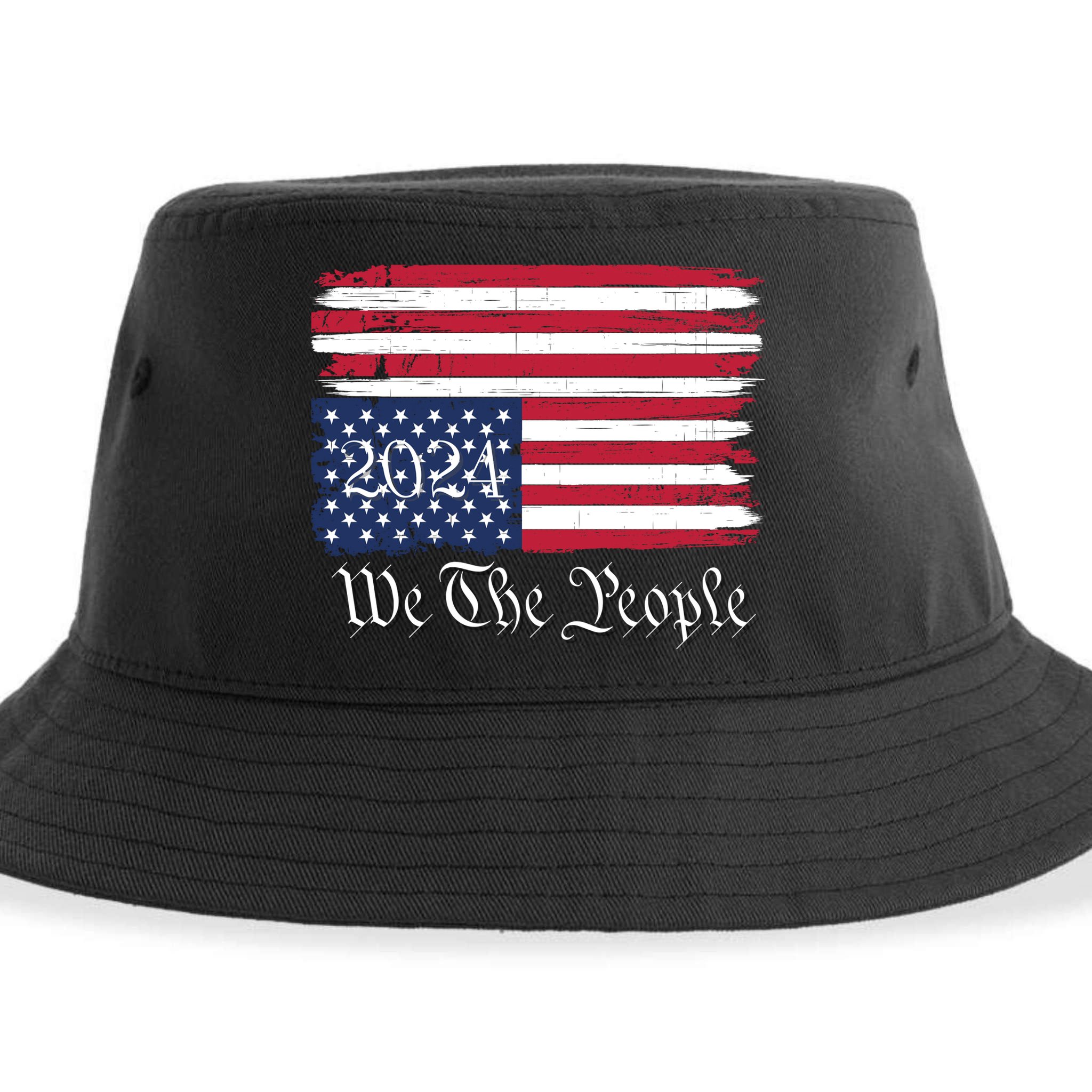 We The People 2024 Distressed Usa Flag Save Our Republic Save Our Constitution Sustainable Bucket Hat