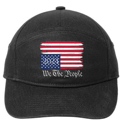 We The People 2024 Distressed Usa Flag Save Our Republic Save Our Constitution 7-Panel Snapback Hat