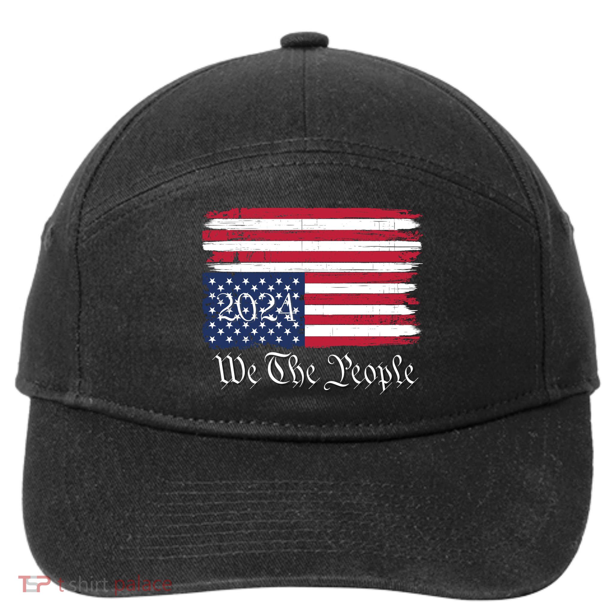 We The People 2024 Distressed Usa Flag Save Our Republic Save Our Constitution 7-Panel Snapback Hat
