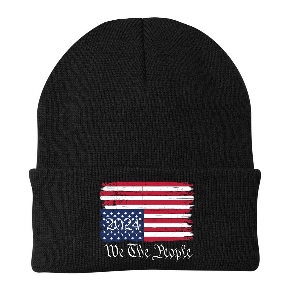 We The People 2024 Distressed Usa Flag Save Our Republic Save Our Constitution Beanie