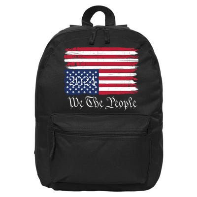 We The People 2024 Distressed Usa Flag Save Our Republic Save Our Constitution 16 in Basic Backpack