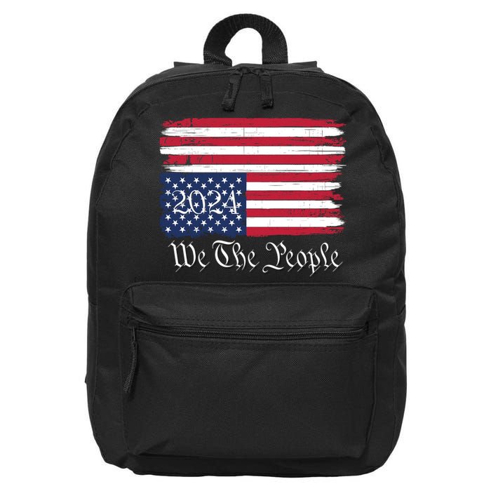 We The People 2024 Distressed Usa Flag Save Our Republic Save Our Constitution 16 in Basic Backpack