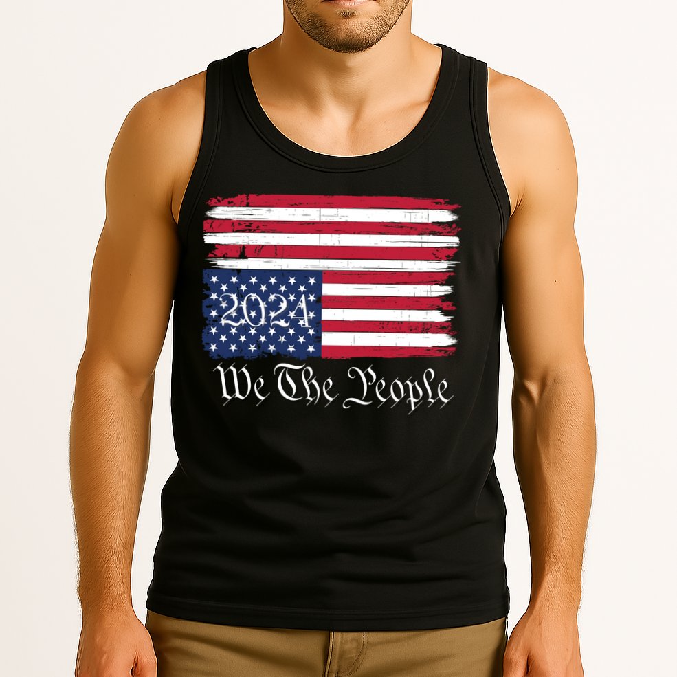 We The People 2024 Distressed Usa Flag Save Our Republic Save Our Constitution Tank Top