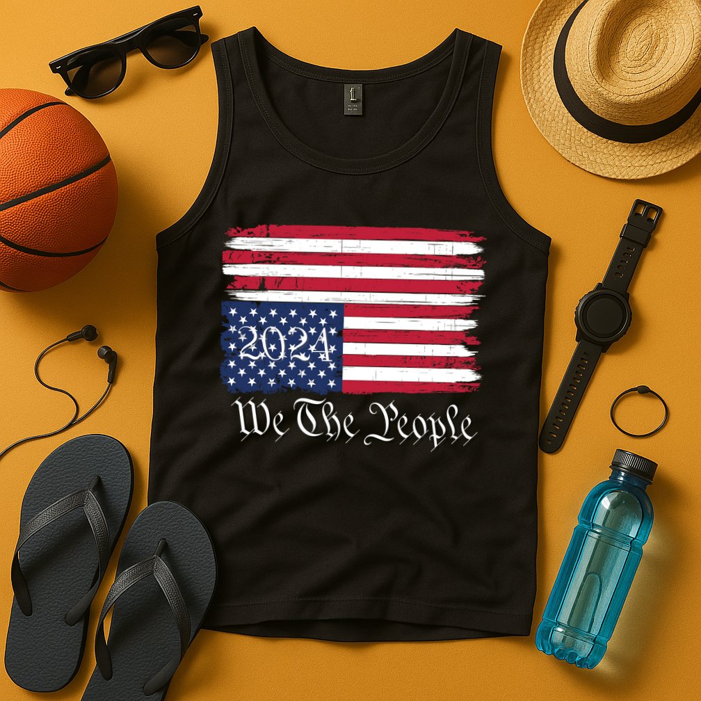We The People 2024 Distressed Usa Flag Save Our Republic Save Our Constitution Tank Top