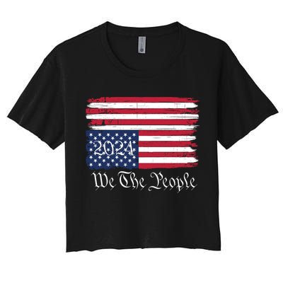 We The People 2024 Distressed Usa Flag Save Our Republic Save Our Constitution Crop Top