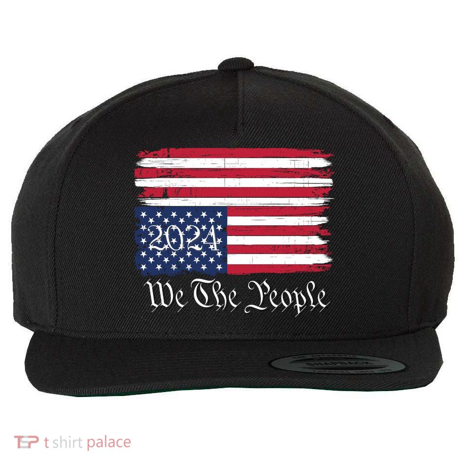 We The People 2024 Distressed Usa Flag Save Our Republic Save Our Constitution Wool Snapback Cap