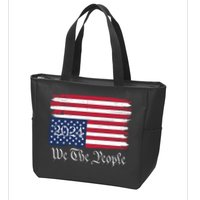 We The People 2024 Distressed Usa Flag Save Our Republic Save Our Constitution Zip Tote Bag