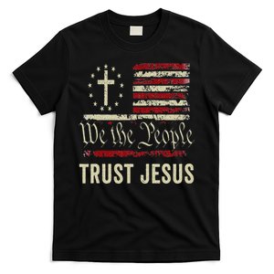 We The People Trust Jesus USA Flag Christian Patriotic T-Shirt