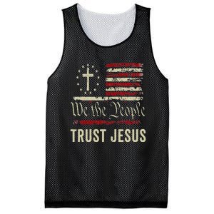 We The People Trust Jesus USA Flag Christian Patriotic Mesh Reversible Basketball Jersey Tank