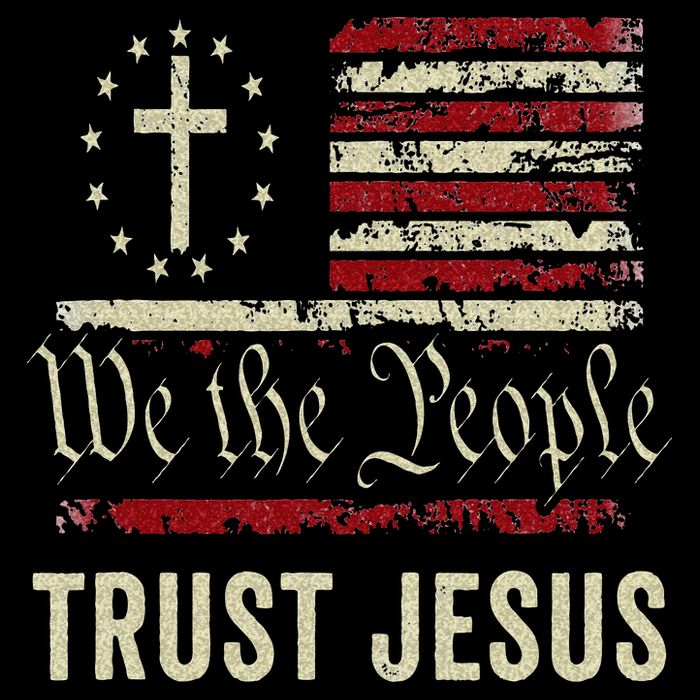 We The People Trust Jesus USA Flag Christian Patriotic Baby Bodysuit