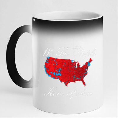 We The People Have Spoken Map Of 2024 Election Results Maga Gift 11oz Black Color Changing Mug