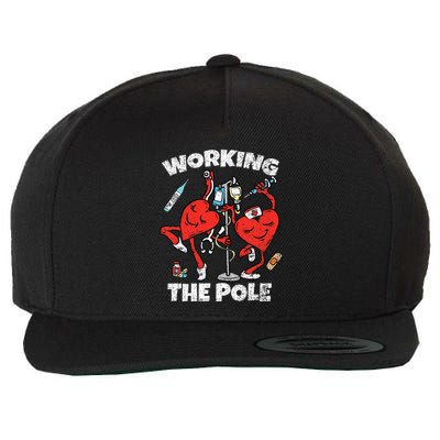 Working The Pole Valentines Day Funny Nurse Women Wife Rn Wool Snapback Cap