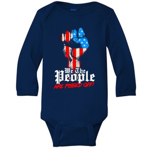 We The People Are Pissed Off Trump Maga Constitution Gift Baby Long Sleeve Bodysuit