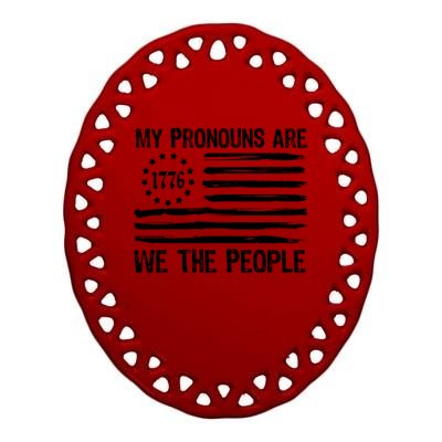 We The People 1776 Usa Gift Ceramic Oval Ornament