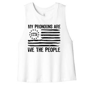 We The People 1776 Usa Gift Women's Racerback Cropped Tank