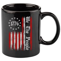We The People 1776 Distressed USA American Flag 11oz C Handle Ceramic Mug