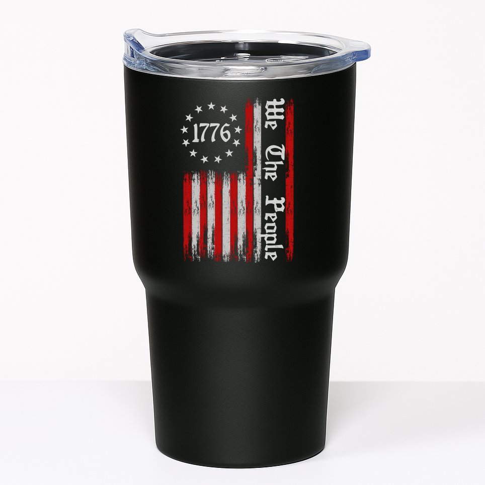 We The People 1776 Distressed USA American Flag Tumbler