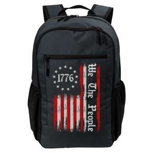 We The People 1776 Distressed USA American Flag Daily Commute Backpack