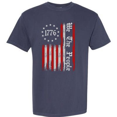 We The People 1776 Distressed USA American Flag Garment-Dyed Heavyweight T-Shirt