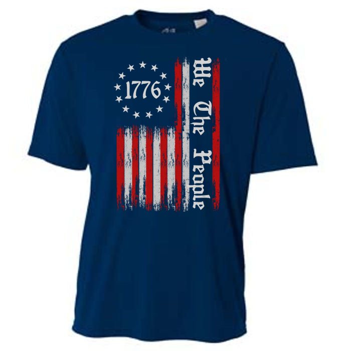 We The People 1776 Distressed USA American Flag Cooling Performance Crew T-Shirt