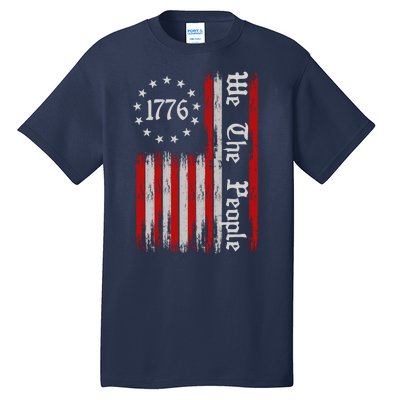 We The People 1776 Distressed USA American Flag Tall T-Shirt