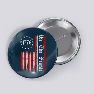 We The People 1776 Distressed USA American Flag Button