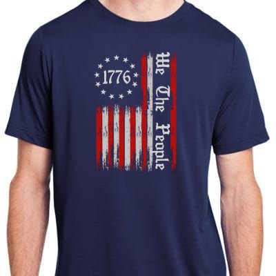 We The People 1776 Distressed USA American Flag Adult ChromaSoft Performance T-Shirt