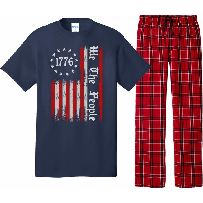 We The People 1776 Distressed USA American Flag Pajama Set