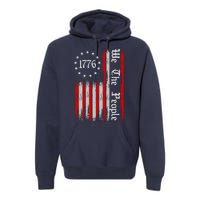 We The People 1776 Distressed USA American Flag Premium Hoodie