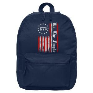 We The People 1776 Distressed USA American Flag 16 in Basic Backpack