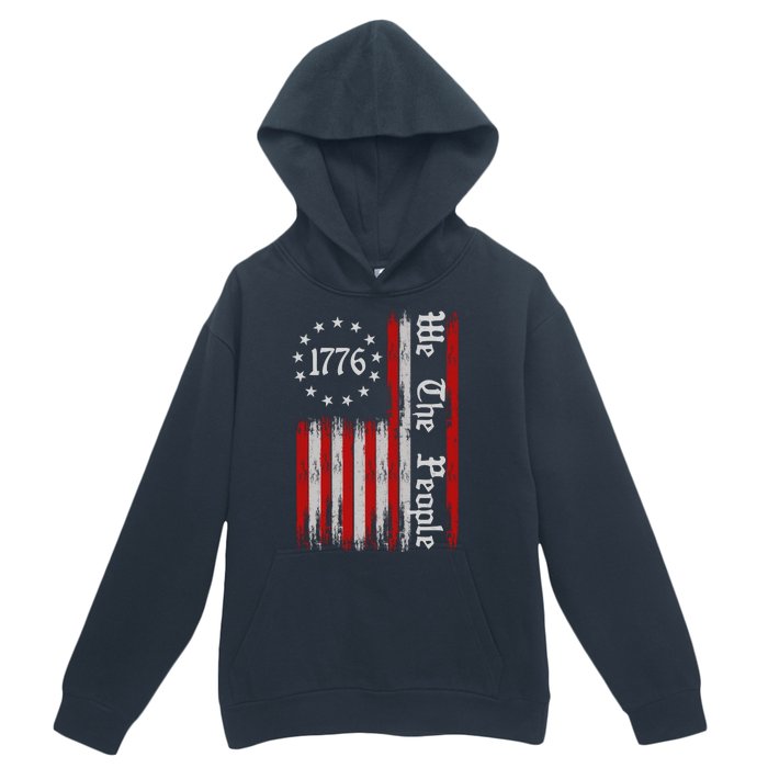 We The People 1776 Distressed USA American Flag Urban Pullover Hoodie